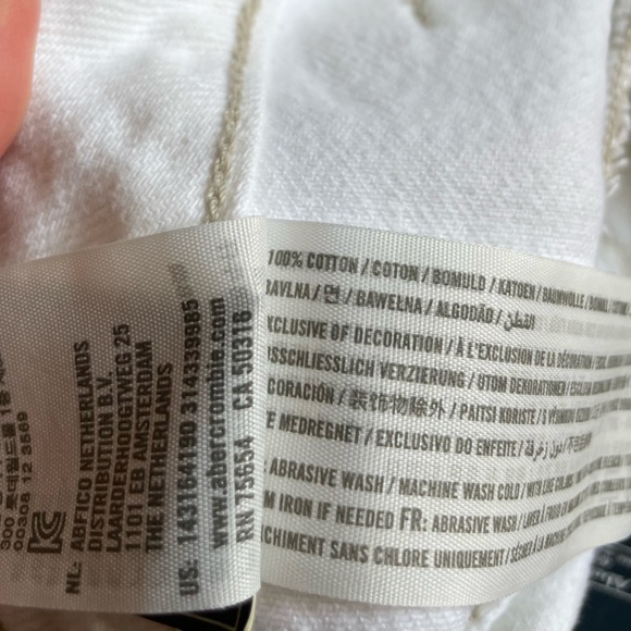 Abercrombie & Fitch White Denim Skirt Button Closure Natural/Hi Waist Sz 25 / 0 - Picture 11 of 11